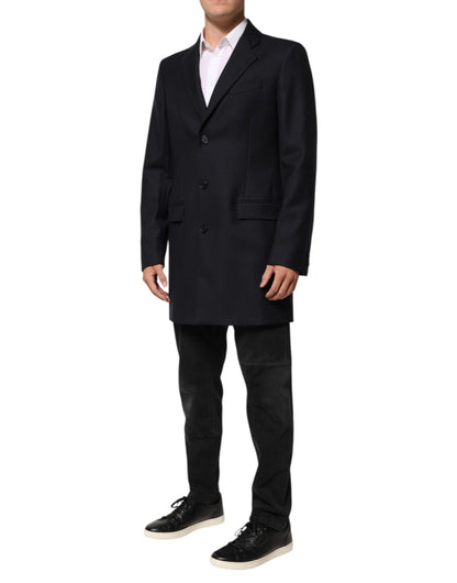 Dark Blue Wool Men Jacket Coat Blazer Suit