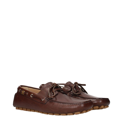 Brown Leather Slip-On Loafers