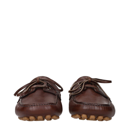 Brown Leather Slip-On Loafers