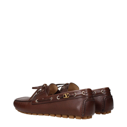 Brown Leather Slip-On Loafers