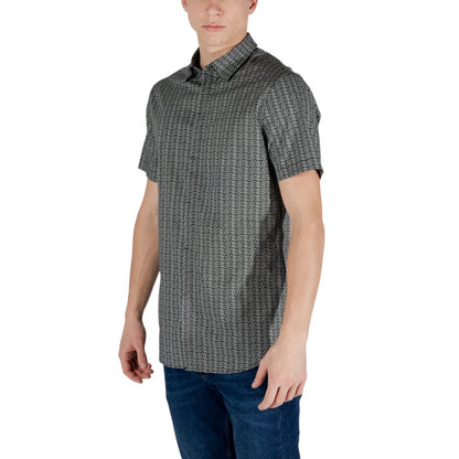 Black Cotton Shortsleeve Shirt