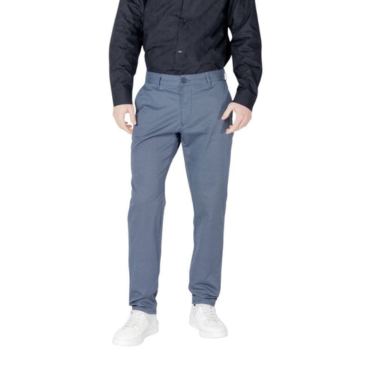 Blue Cotton Skinny Pants