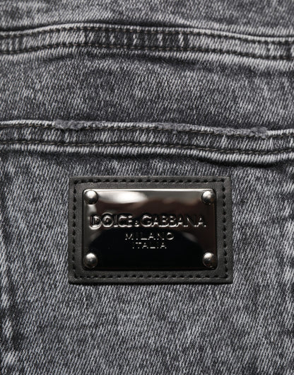 Gray Cotton Slim Fit Denim Trouser Jeans
