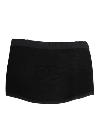Black Lace Stole Knitted DG Logo Men One Size Scarf