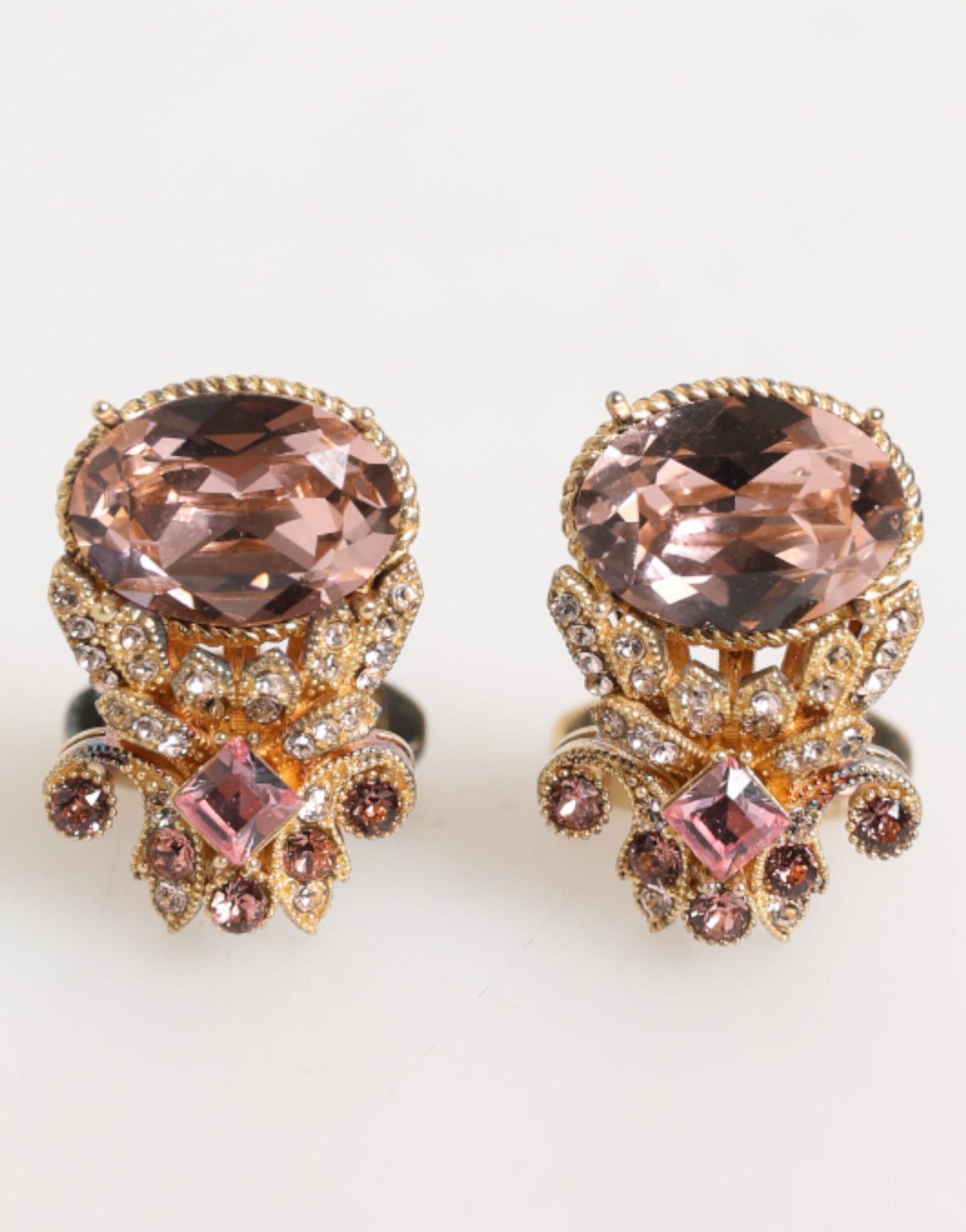 Gold Tone 925 Sterling Silver Crystal Accessory Cufflinks