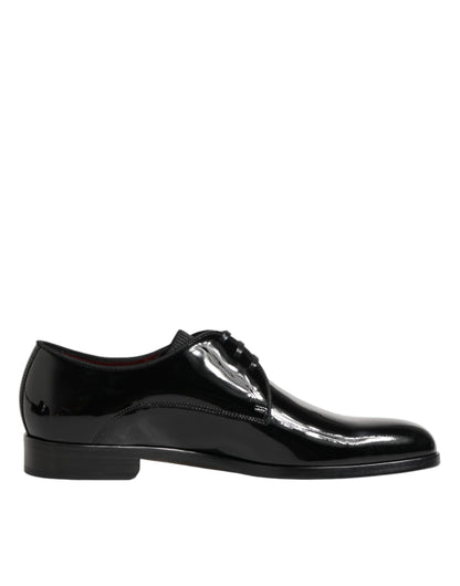 Black Calfskin Leather Derby Dress Shoes