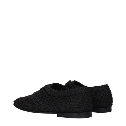 Black Fabric Oxfords And Derbies