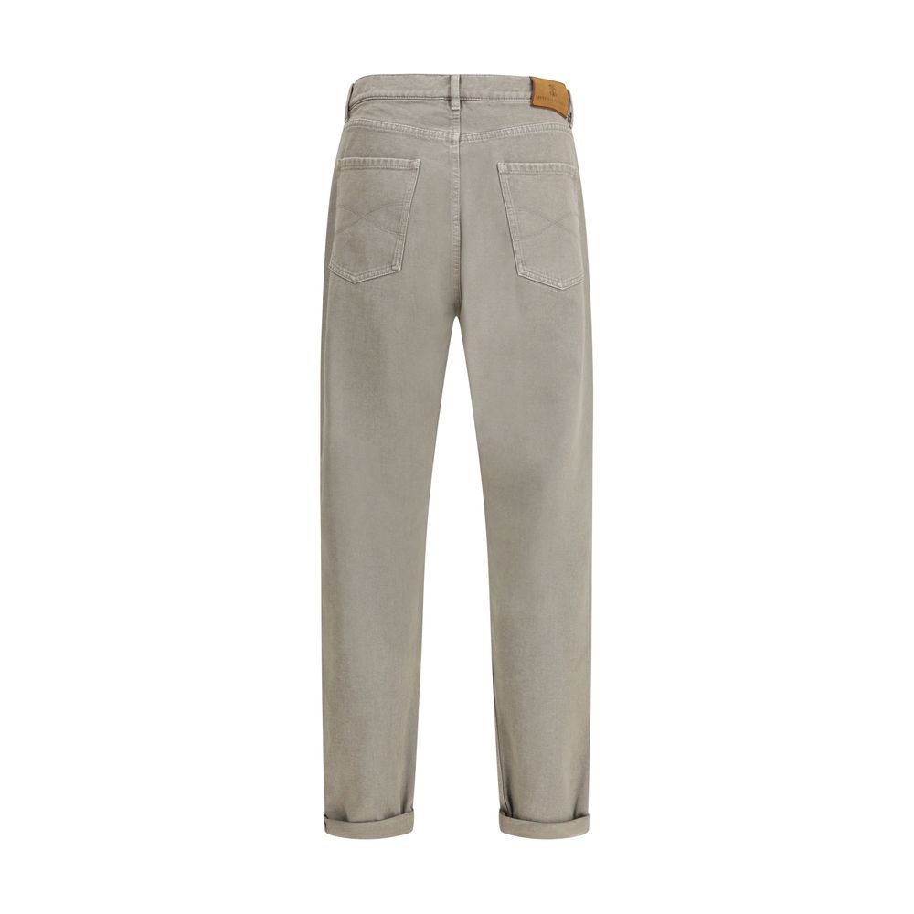 Bicolor Cotton Straight-Leg Jeans