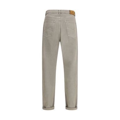 Bicolor Cotton Straight-Leg Jeans