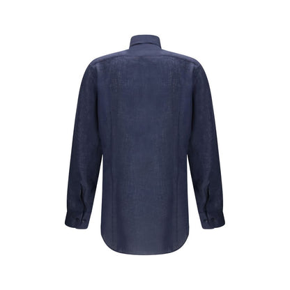 Blue Linen Dress Shirt