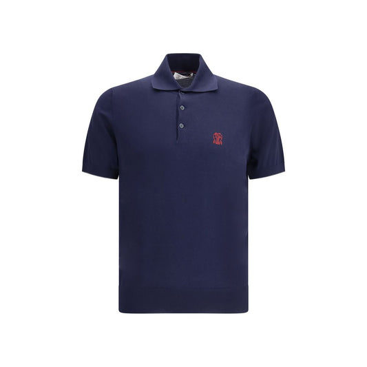 Blue Cotton Polo Shirt
